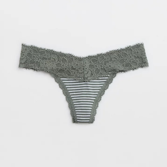 Aeri Superchill Cotton Eyelash Lace Thong Underwear - Picture 1 of 5